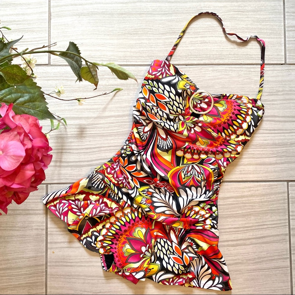 BIKINI BAY one-piece halter neck/bandeau swimsuit, size 8